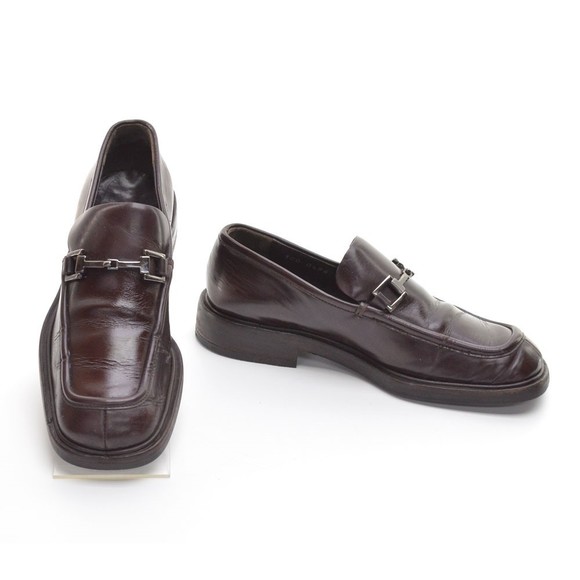 Gucci Brown Box Leather Classic Horse Bit Loafers 5 B - Picture 2 of 7